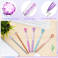 6 Diamond Pens with Crystal Top, Bulk with Black Ink Refill, for Office, School, Home