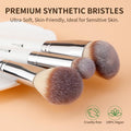 DUcare Foundation Contour Blush Conceal Brush Set, 3PCS Angled Synthetic Kabuki Brush for Blending Setting Buffing with Liquid, Cream and Powder