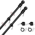 Flag Pole,6Ft Flag Pole Kit(2 Packs) for 3' X 5'American Flag, Flag Pole Holder for outside House,Truck & Boat Use (Without Bracket) (Black)