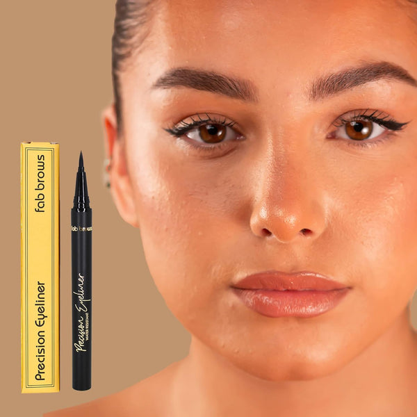 Precision Liquid Eyeliner - Felt-Tipped Liquid Eyeliner Pen - Richly Pigmented Waterproof Black Eyeliner - Achieves Thin or Thick Strokes -
