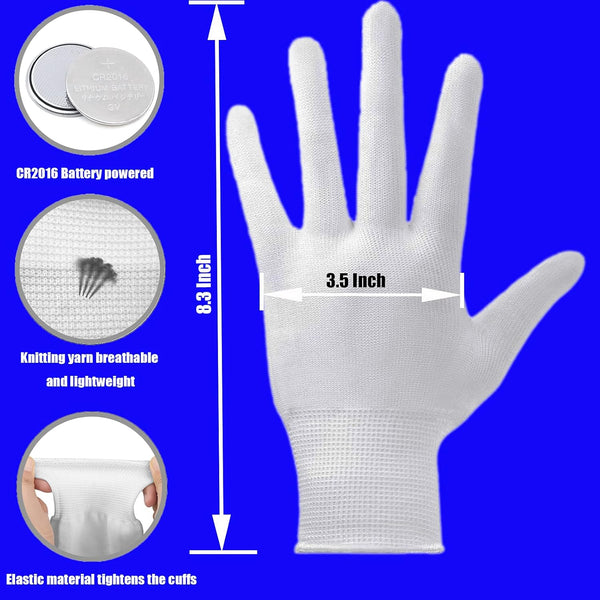 LED Gloves for Kids, Teens & Adults - Finger Light Gloves with 5 Colors/6 Modes - Perfect for 9-12 Year Old Boys & Girls - Ideal for Halloween &