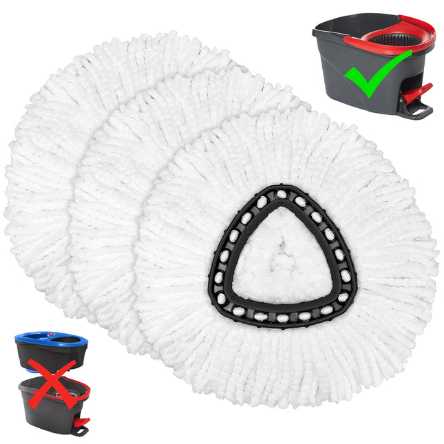 3 Pack Mop Replacement Heads for O-Ceda Mop Replace Head Easywrin Spin Mop Heads Replacements, Microfiber Spin Mop Refil