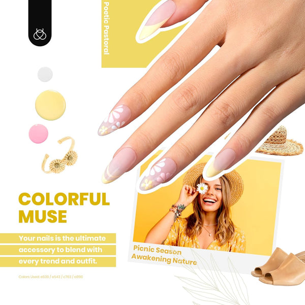 Beetles 44pcs Gel Nail Polish Set, Colorful Muse Collection, 36 Fall Colors | With Base Gloosy Matte Glitter Top Coat, Pink Nude Red Yellow Green