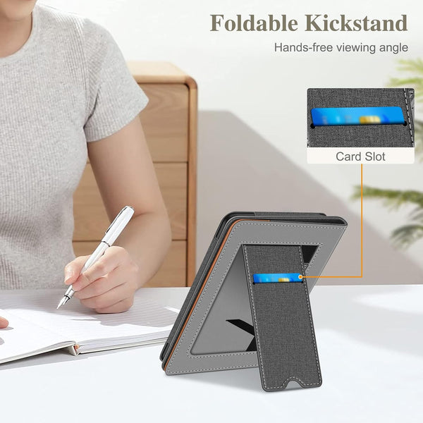 Fintie Stand Case for Kindle Paperwhite 12th/11th Gen & Kindle Colorsoft | Foldable Kickstand PU Leather Cover, Card Slot, Hand Strap, Auto
