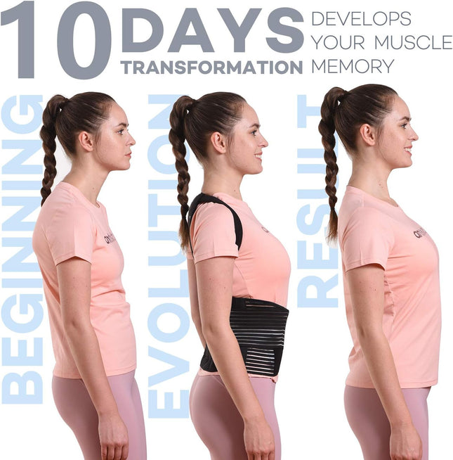 Omples Posture Corrector for Women and Men Thoracic Back Brace Straightener Shou