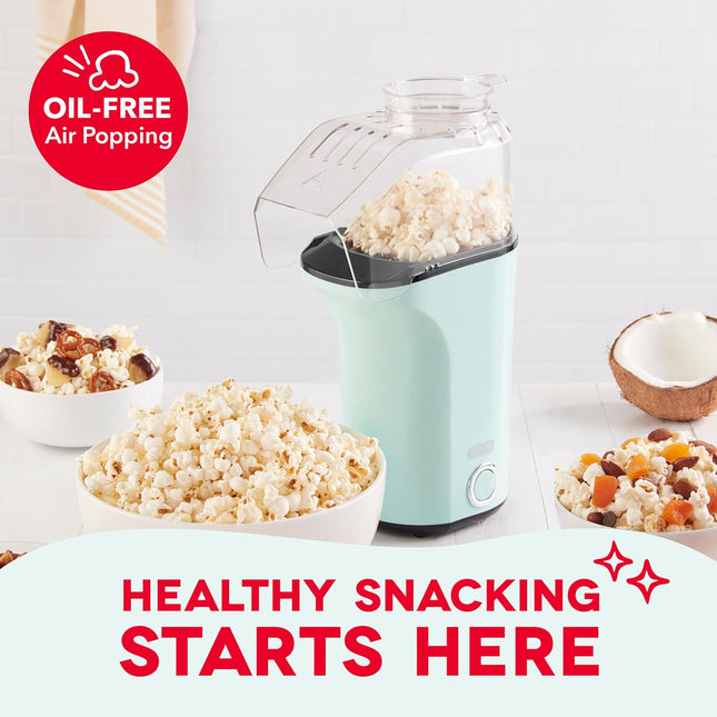DASH Fresh Pop Popcorn Maker - Oil-Free, Air Popcorn Popper - With Measuring Cup & Recipe Guide - Perfect for Movie Nigh