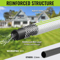 WORKPRO 5/8 in X 10 FT Garden Hose, Heavy Duty, Flexible, Lightweight Water Hose with Bi-Material 360° Rotation Handle, 3/4" GHT Solid Brass