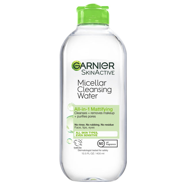 Garnier Micellar Water for Oily Skin, Facial Cleanser & Makeup Remover, Mattifyi