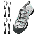 2 Pairs Elastic No Tie Shoe Laces Replacement Laces for Keen Sandal, Round No Tie Shoelaces for Adults and Kids 2 Pairs Black