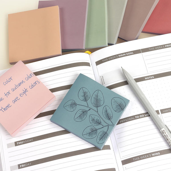 OSBOO Sticky Notes 3x3 Inch 8 Pack Vintage Colors, 80 Sheets/Pad