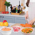DYM 90PCS Reusable Elastic - Stretch Bowl Covers with Stretch PE Plastic Food Storage Covers Elastic Dish Plate Wrap Bowl Covers for Leftover and