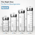 16oz Juice Bottles - 6 Pack Wide Mouth Glass Bottles with Lids- BPA Free, Stainless Steel Lids for Juicing, Smoothies, Infused Water, Beverage