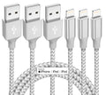 Iphone Charger 3 Pack 10 Ft Apple Mfi Certified Lightning Nylon Braided Cable Fast Charging Cord Compatible with Iphone 13 12 11 Pro Max XR XS X 8