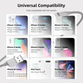 Iphone Charger 3 Pack 10 Ft Apple Mfi Certified Lightning Nylon Braided Cable Fast Charging Cord Compatible with Iphone 13 12 11 Pro Max XR XS X 8