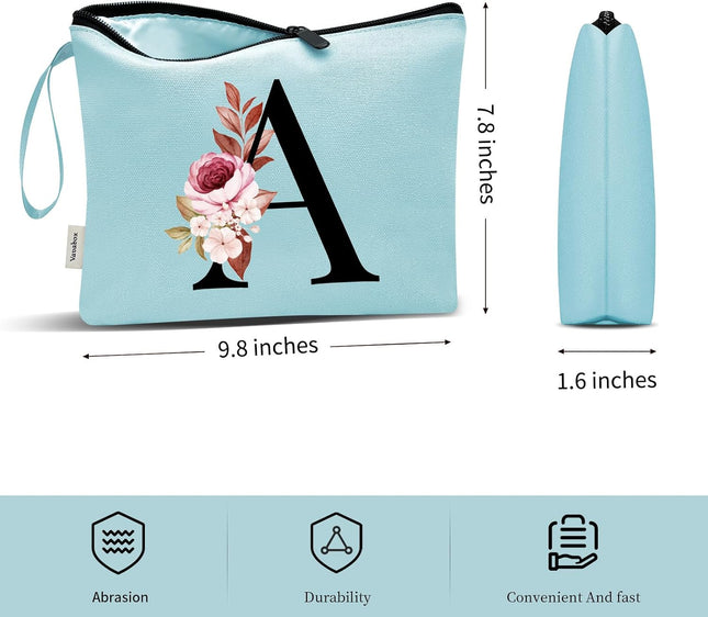 Vavabox A-Z Personalized Makeup Bag, Birthday Gifts for Women Mom, Gifts for Bes