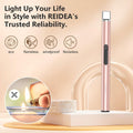 REIDEA Candle Lighter Rose Gold, Long USB Rechargeable Electronic Arc Windproof Flameless Lighter - A Must Have Gadget for Home Kitchen BBQ