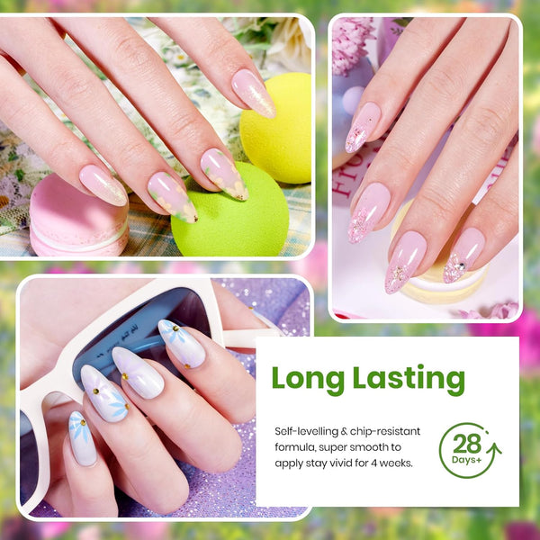 beetles Gel Nail Polish Set 20 Colors Pastel Gel Polish with Glossy&Matte Top Coat Base Coat, Pink Purple Blue Green White Trendy Color Glitter Uv