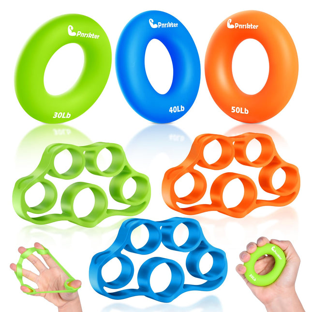 Pnrskter Hand Grip Strengthener, Finger Exerciser, Grip Strength Trainer (6 Pcs)