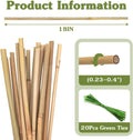 Plant Stakes 18inch, HAINANSTRY 20Pcs Natural Bamboo Sticks Garden Stakes 18 inches, 20 pack