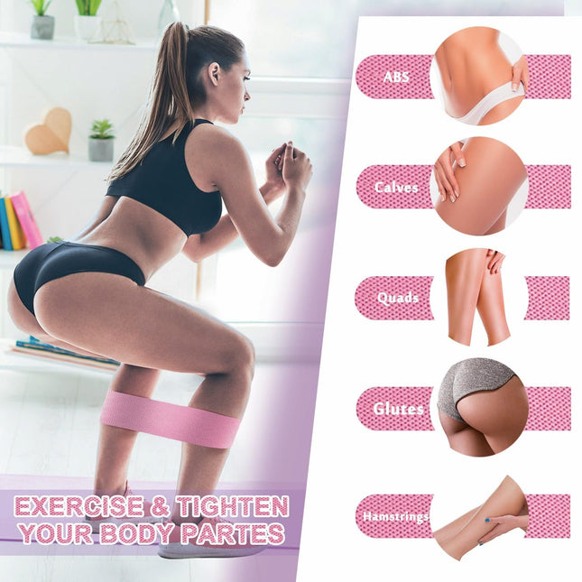 Fabric Resistance Bands for Working Out, 5 Levels Booty Bands for Women Men, Clo