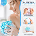 Bath Shower Loofah Sponge 60G Bath Mesh Pouf Shower Ball Body Scrubber Exfoliating Bath Sponge for Women and Men, Set of 4, Flower