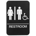 Self-Adhesive Business Restroom Sign,Ada Compliant Braille Unisex Bathroom Sign,Public Restroom Sign,Size: 9" X 6"(Unisex Handicap).