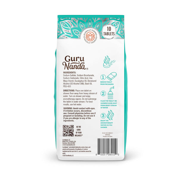 Gurunanda Breathe Shower Steamers for Aromatherapy 10 Pack, Relaxation Gifts for Women & Men with Essential Oils, Stress & Congestion Relief, Self