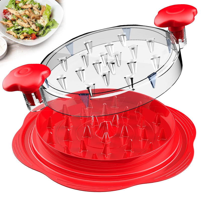 SURETIVIAN Chicken Shredder Tool Twist Large Chicken Breast Shredder with Brush&Fork, Visible Meat Shredder Machine, Anti-Slip Strip, Ergonomic