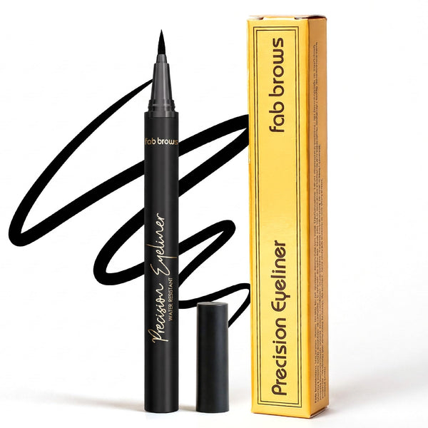 Precision Liquid Eyeliner - Felt-Tipped Liquid Eyeliner Pen - Richly Pigmented Waterproof Black Eyeliner - Achieves Thin or Thick Strokes -
