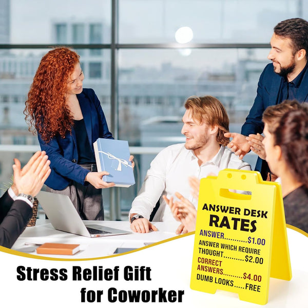 MBL Funny Gag Gifts for Christmas - White Elephant Gifts for Adults Answer Desk Rates