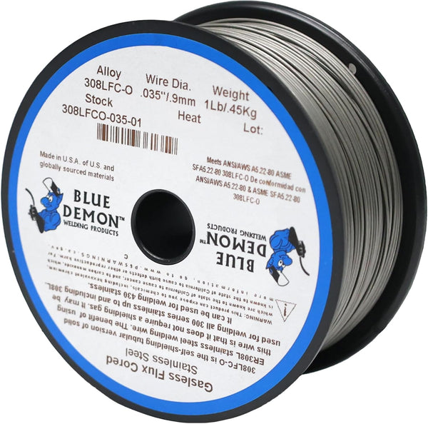 Blue Demon 308LFC-O X .035 X 1# Spool Stainless Steel Flux Cored Gasless Welding Wire