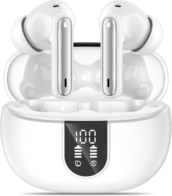 Wireless Earbuds, Bluetooth 5.3 Headphones 40Hrs Playtime Deep Bass Stereo In-Ear Earbud, LED Power Display, Call Noise Canceling Headphones with