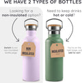Bambaw Stainless Steel Insulated Water Bottle 32 oz, Stainless Steel Water Bottles 32 oz with Handle & Wide Mouth, Rust-Resistant Metal, Durable &