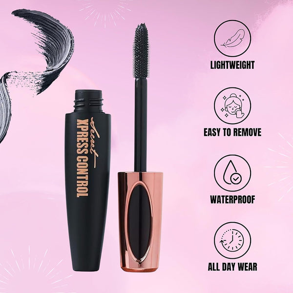 Secret Xpress Control 4D Silk Fiber Lash Mascara, Lengthening and Thick, Volume, Long Lasting, Smudge-Proof, All Day Full, Long, Thick,