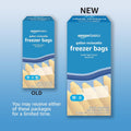 Amazon Basics Reclosable Freezer Gallon Size Bags with Double Zipper Seal, Stand-Up Bottom, BPA Free, 90 Count (Previously Solimo) Gallon (90 Count)