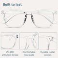 Gaoye Eyewear Frames for Men - Blue Light Blocking Square Glasses, Anti UV Ray Computer Gaming, Blue Blockers for Women *Black & Transparent
