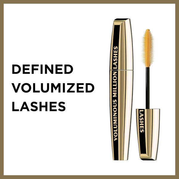 LÃ¢ÂÂOreal Paris Makeup Voluminous Million Lashes Mascara, Volumizing Collagen Infused Eye Makeup, Amplifying Mascara Brush, Washable, Black,