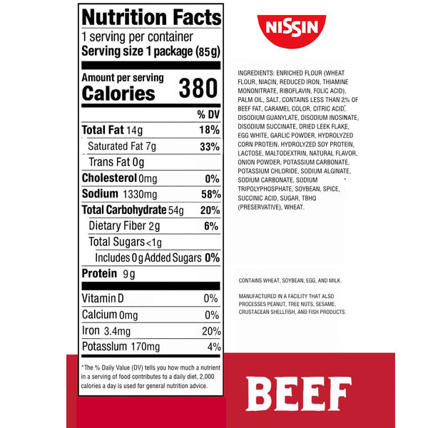 Nissin Top Ramen Noodle Soup, Beef, 3 Ounce (Pack of 24) | Quick, convenient meal ready in minutes with just hot water. Beef 3 Ounce (Pack of 24)