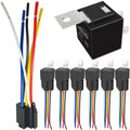 80/60Amp 12V 5-pin Relay Kit, SPDT 12-Volt Automotive Relay with Heavy-Duty Pigtail, 6-Pack 6 relays