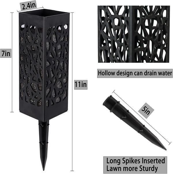 LVXINLI 2 Sets Artificial Cemetery Flowers,Memorial Flowers,Beautiful Arrangements for Headstones,Black Plastic vase with Drainage Hole Long