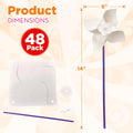 4E's Novelty 24 Pack DIY Pinwheels Craft for Kids, Bulk Summer Pinwheel Craft Kit, Color Your Own Paper Windmill Patriotic Pinwheels for Kids Bulk