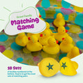 Gamie Duck Pond Matching Carnival Game for Kids, 36" x 6" Inflatable Pool & 20 Plastic Ducks with Numbers, Water Outdoor Game for Kids, Fun Memory