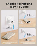 Portable Charger with Built in Cables, Portable Charger with Cords Wires Slim 10000Mah Travel Essentials Battery Pack 6 Outputs 3A Fast Charging