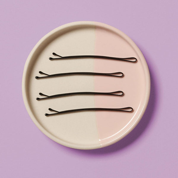 Diane 2.5” Curved Black Bobby Pins, Large Flat Hair Pins with Ball Tips for Long & Thick Hair, Updos, Flyaways, Protective Hairstyles & Doobie