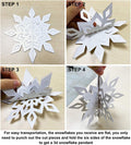 OuMuaMua Winter Christmas Hanging Snowflake Ornaments, 12PCS Snowflakes Garland & 12PCS 3D Glittery Large White Snowflake for Xmas Winter