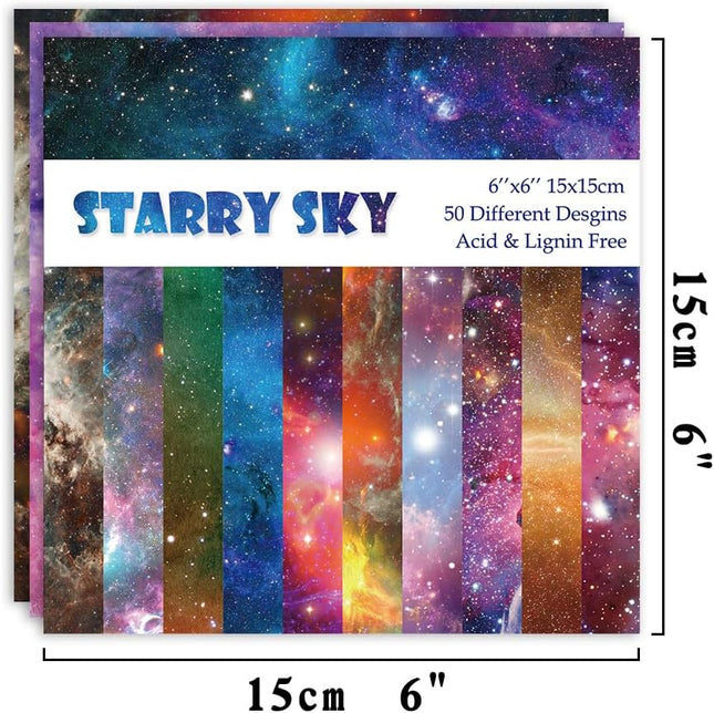 Origami Paper 50 Sheets, 6-Inch Square Double Sided Colored Craft Paper 50 sheet
