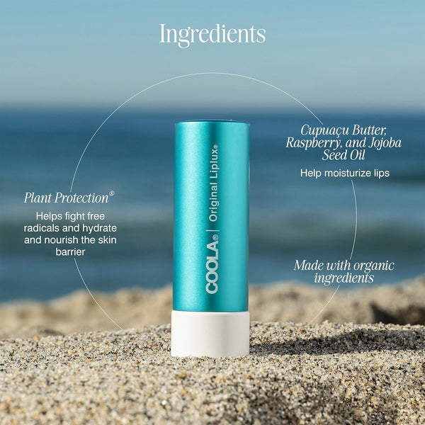 COOLA Organic Liplux Lip Balm and Sunscreen with SPF 30, Dermatologist Tested Lip Care for Daily Protection, Vegan and Gluten Free, 0.15 Oz 0.15