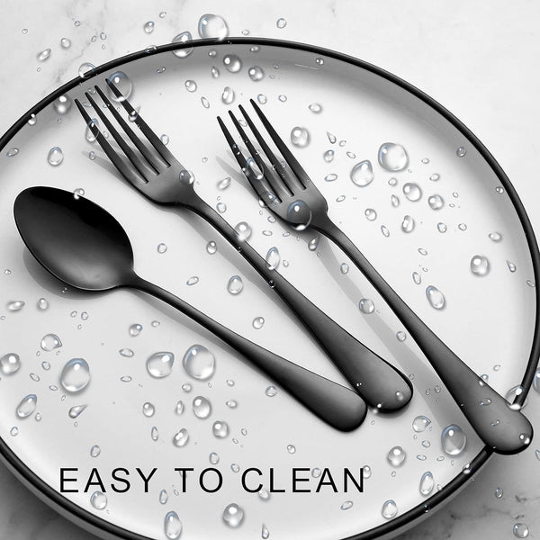 Set of 12, Stainless Steel Dinner Forks and Spoons Silverware Set, Heavy-Duty Forks (8 Inch) and Spoons (6.7 Inch) Cutlery Set, Dishwasher Safe