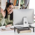 WALI Computer Monitor Stand for Desk, Adjustable Laptop Riser, up to 44 lbs Metal Black 14 in 1