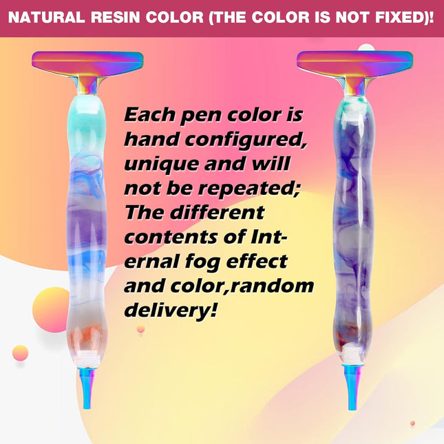 Diamond Painting Pen Accessories Tools Set,1Pcs Diamond Art Pen and 3PCS Colorful Metal Screw Thread Multi Placer Tips,D